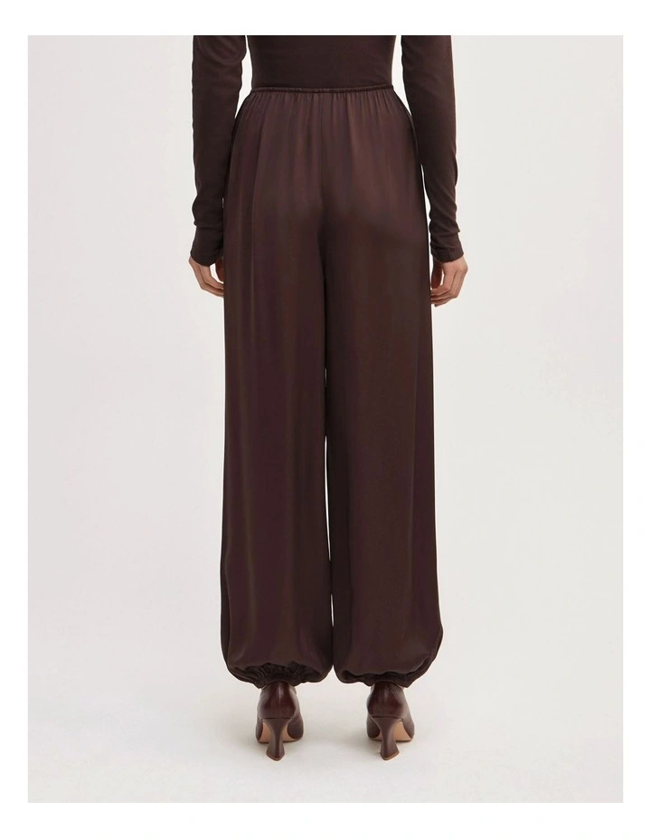 Satin Balloon Pant in Espresso image 6