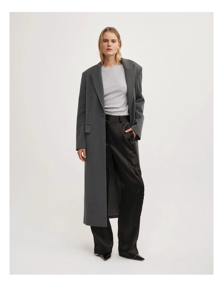 Satin Cargo Pant in Black image 4