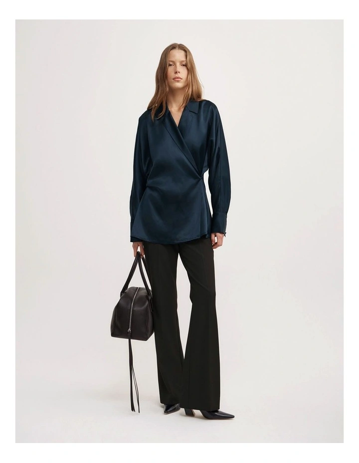 Wrap Fluid Shirt in Navy image 2