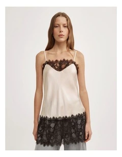 Lace High Hem Camisole in Vanilla