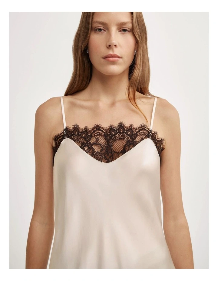 Lace High Hem Camisole in Vanilla image 4