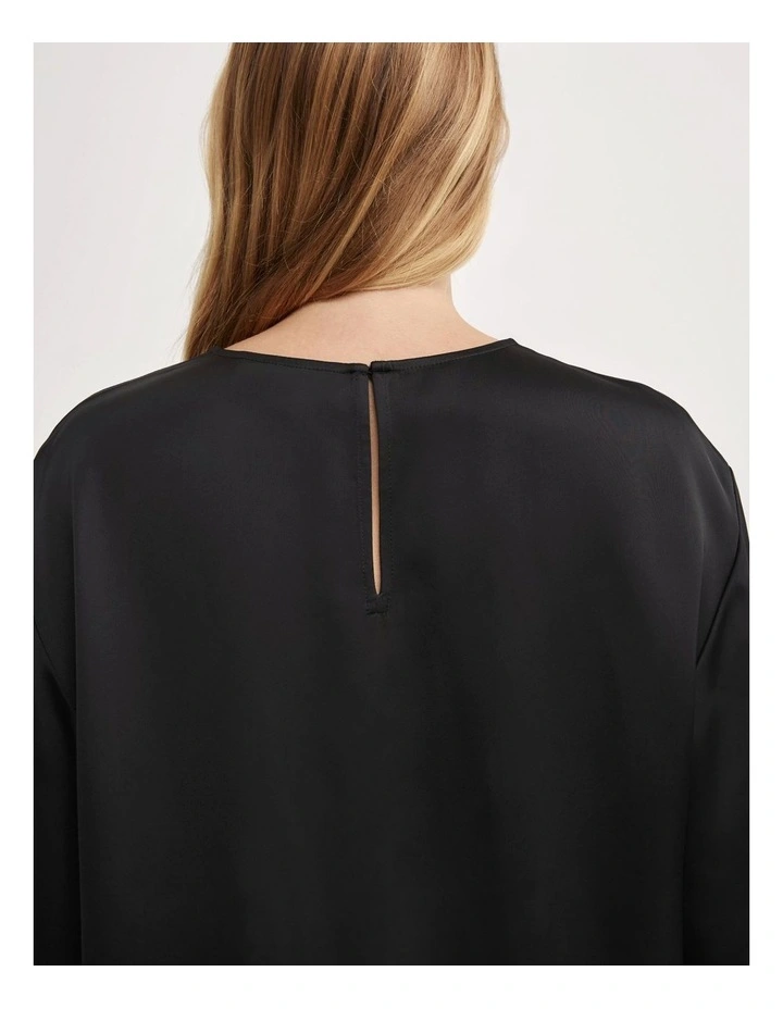 Satin T-shirt in Black image 4