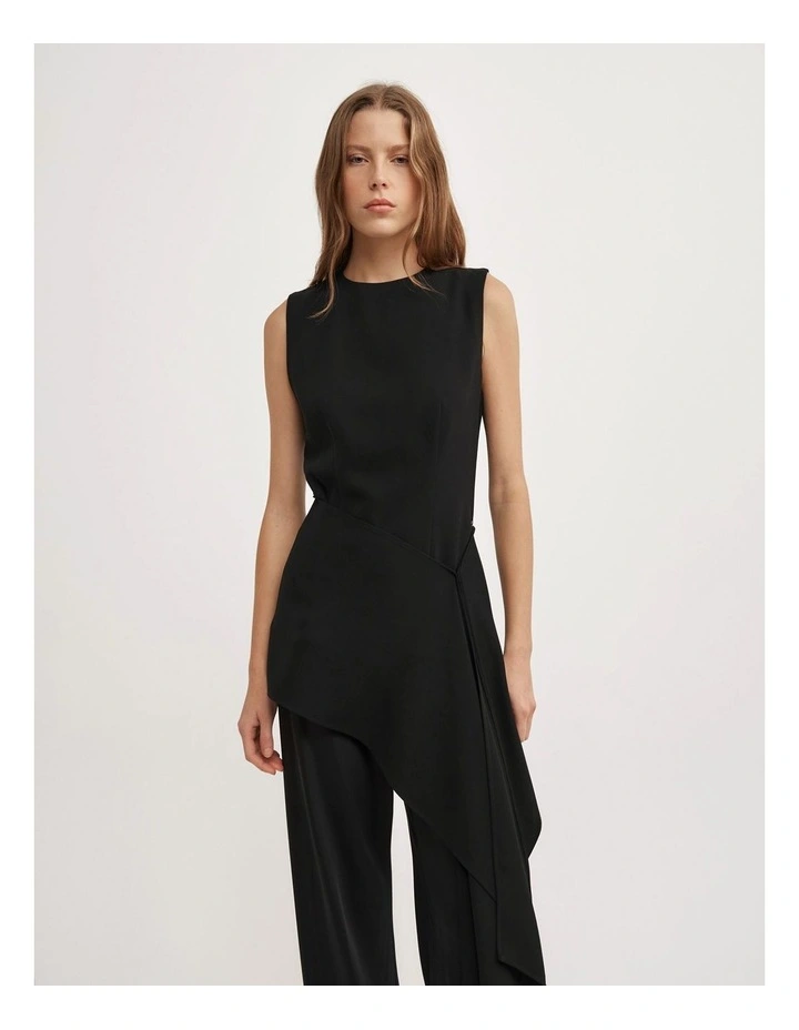 Sash Wrap Top in Black image 1