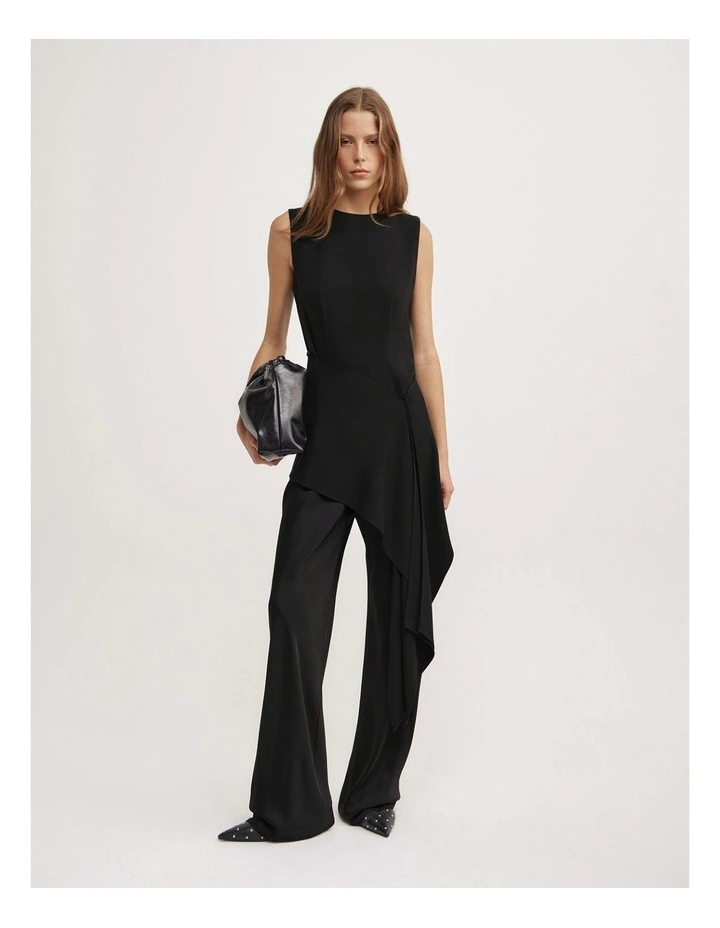 Sash Wrap Top in Black image 2