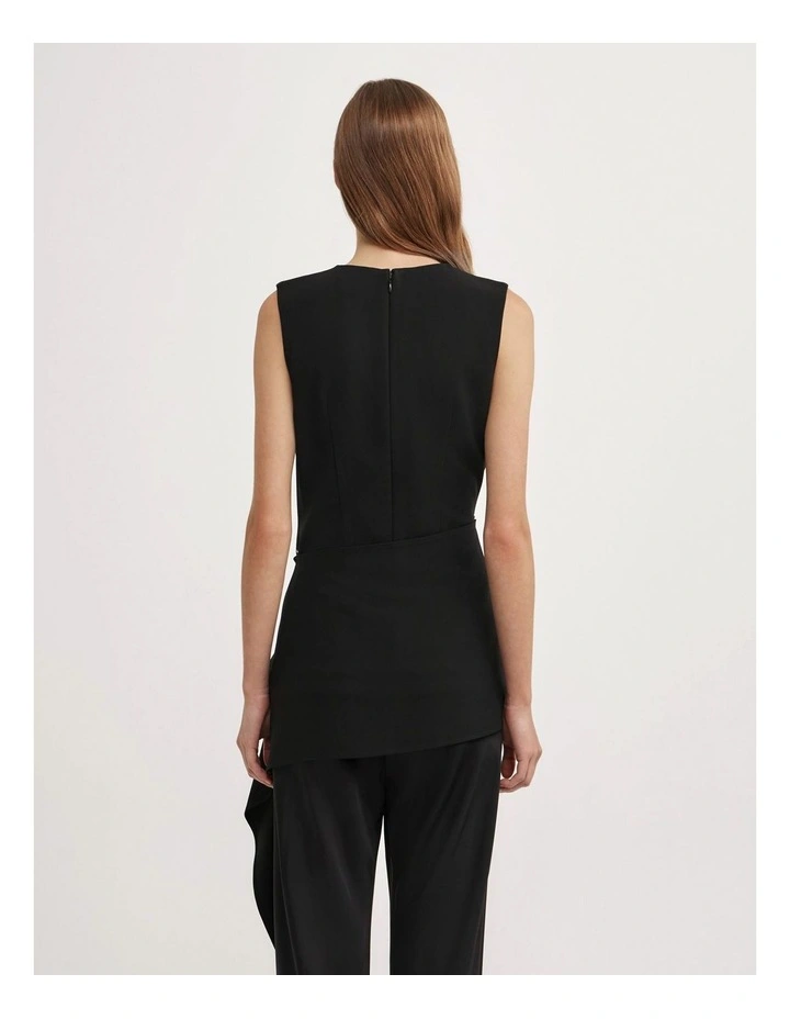 Sash Wrap Top in Black image 5