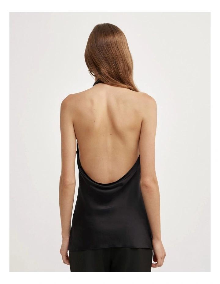 Lace Halter Top in Black image 5