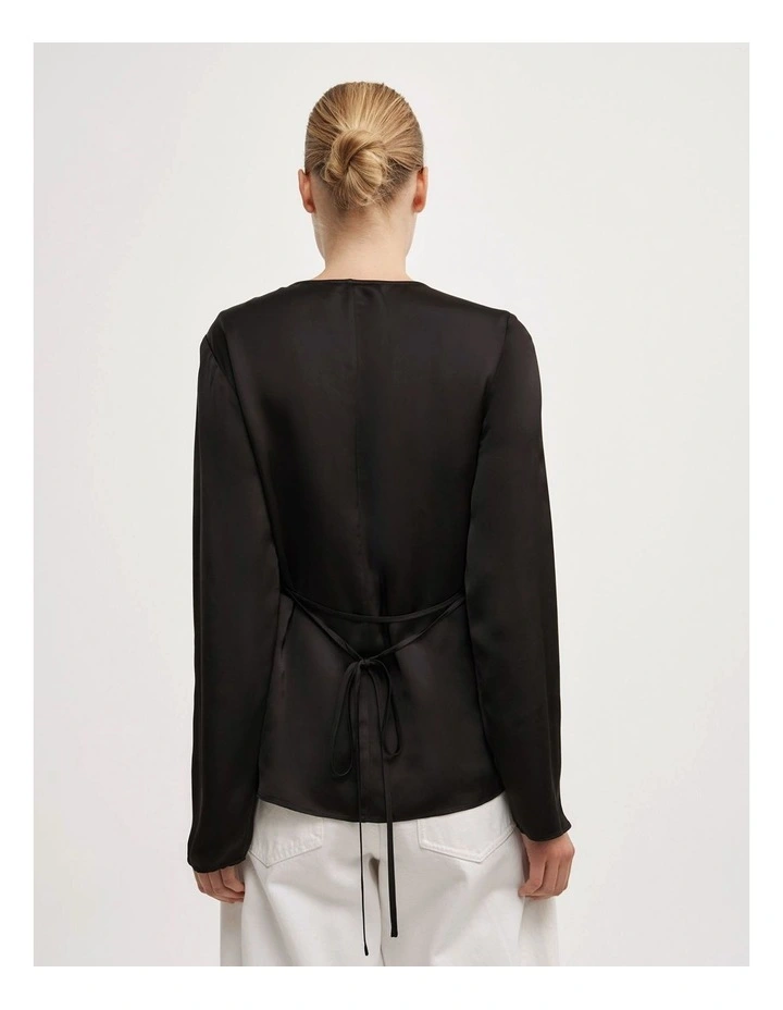 Button Through Top in Black image 6