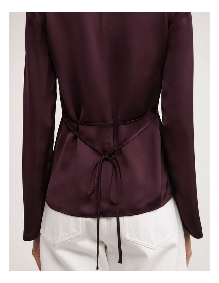 Button Through Top in Plum image 4