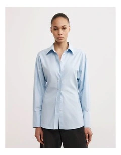 Cinched Waist Shirt in Chambray