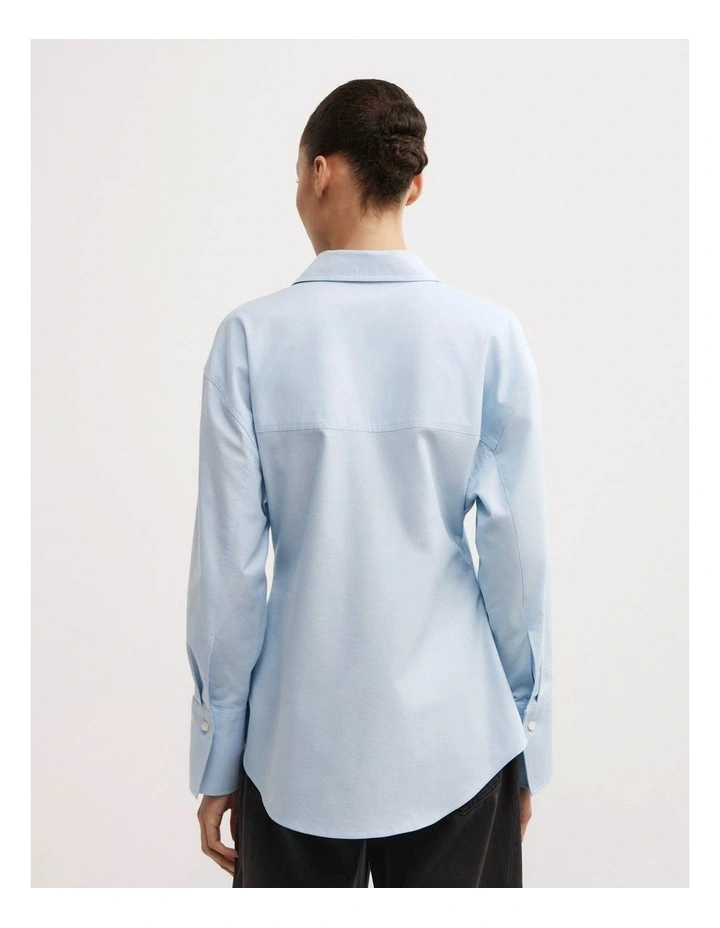 Cinched Waist Shirt in Chambray image 4