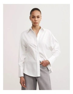 Cinched Waist Shirt in Fresh White