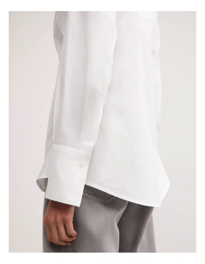 Cinched Waist Shirt in Fresh White image 3
