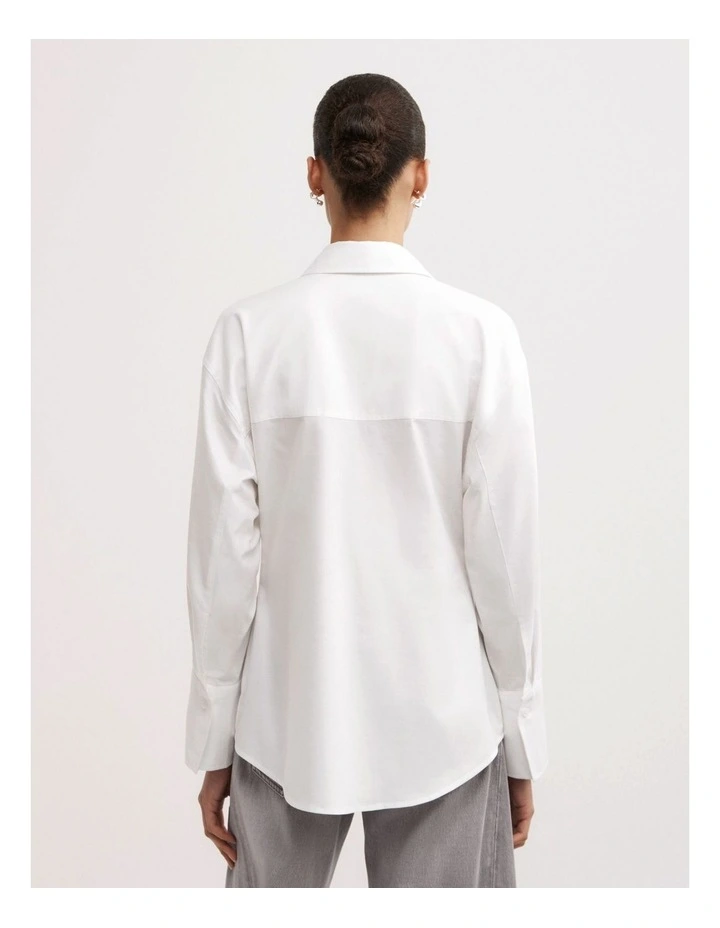 Cinched Waist Shirt in Fresh White image 4