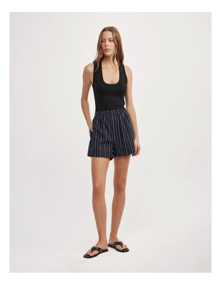 Poplin Boxer Short in Navy Stripe image 3