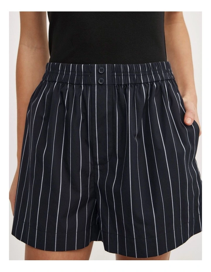 Poplin Boxer Short in Navy Stripe image 4