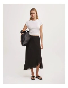 Asymmetric Soft Skirt in Black