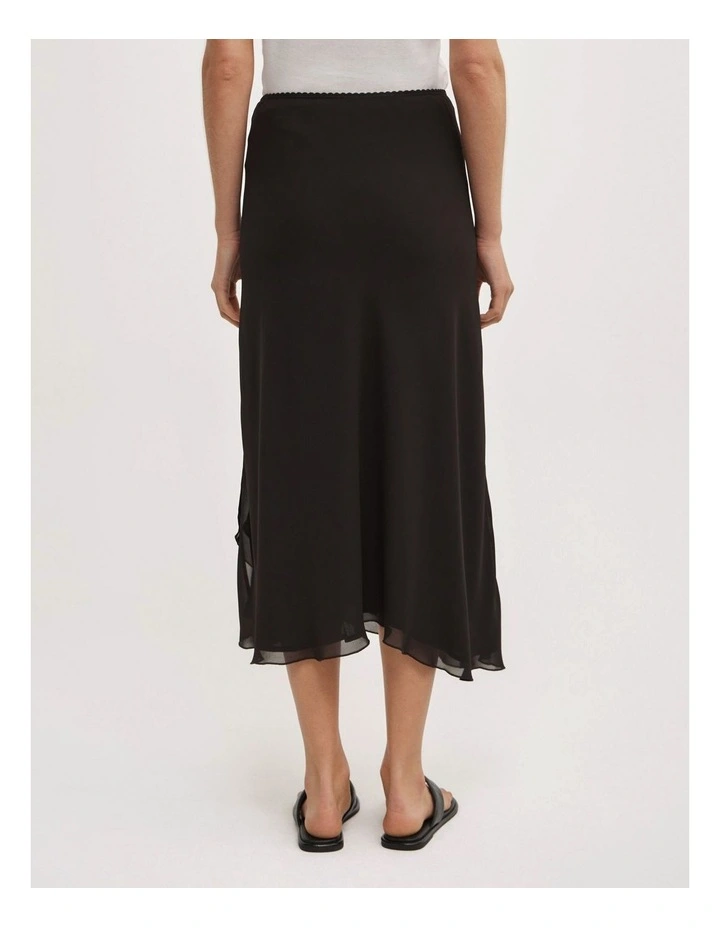 Asymmetric Soft Skirt in Black image 4