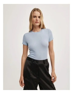 Fine Jersey T-shirt in Pale Blue