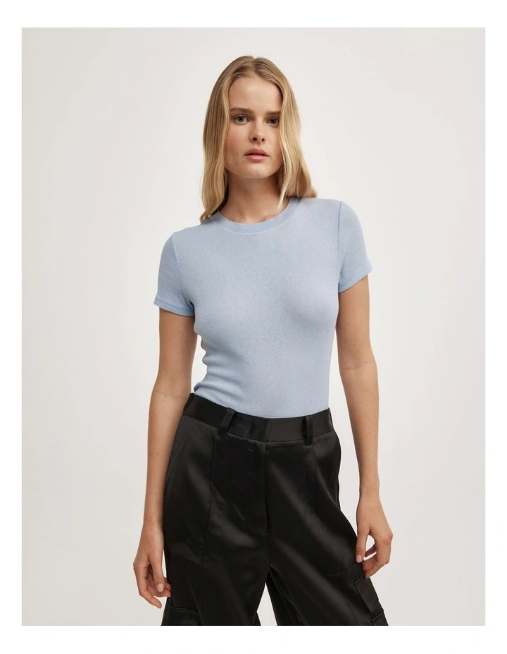 Fine Jersey T-shirt in Pale Blue image 1