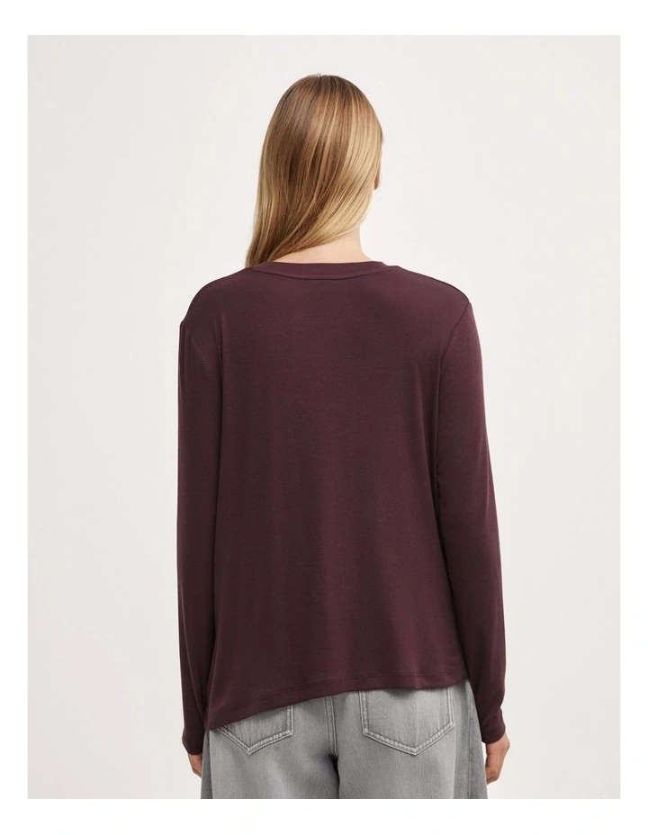 Relaxed Draped Top in Plum image 4