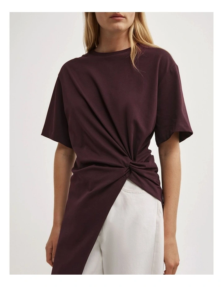 Asymmetric Tunic T-shirt in Plum image 3
