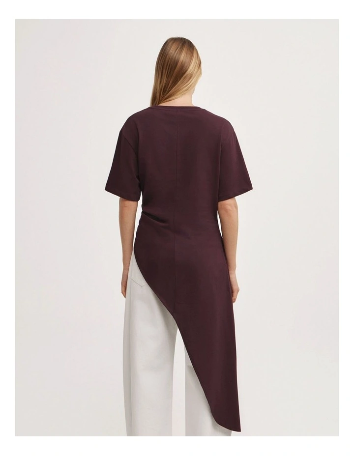 Asymmetric Tunic T-shirt in Plum image 4