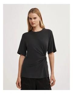 Twist Detail T-shirt in Black