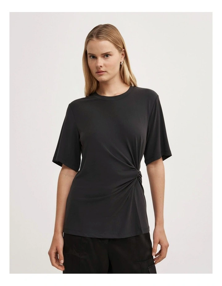 Twist Detail T-shirt in Black image 1