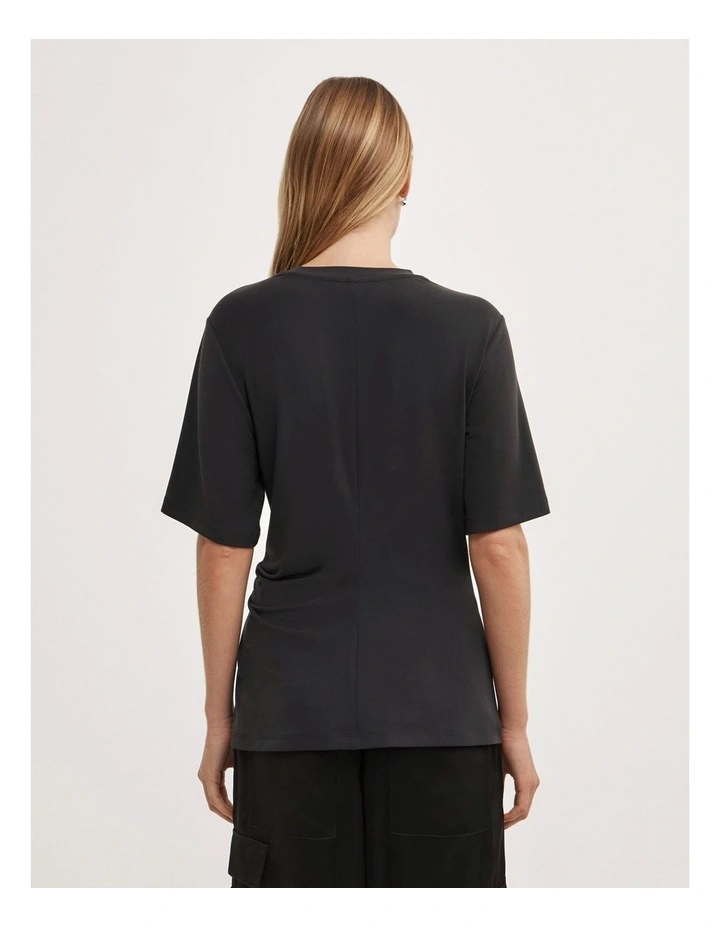 Twist Detail T-shirt in Black image 4