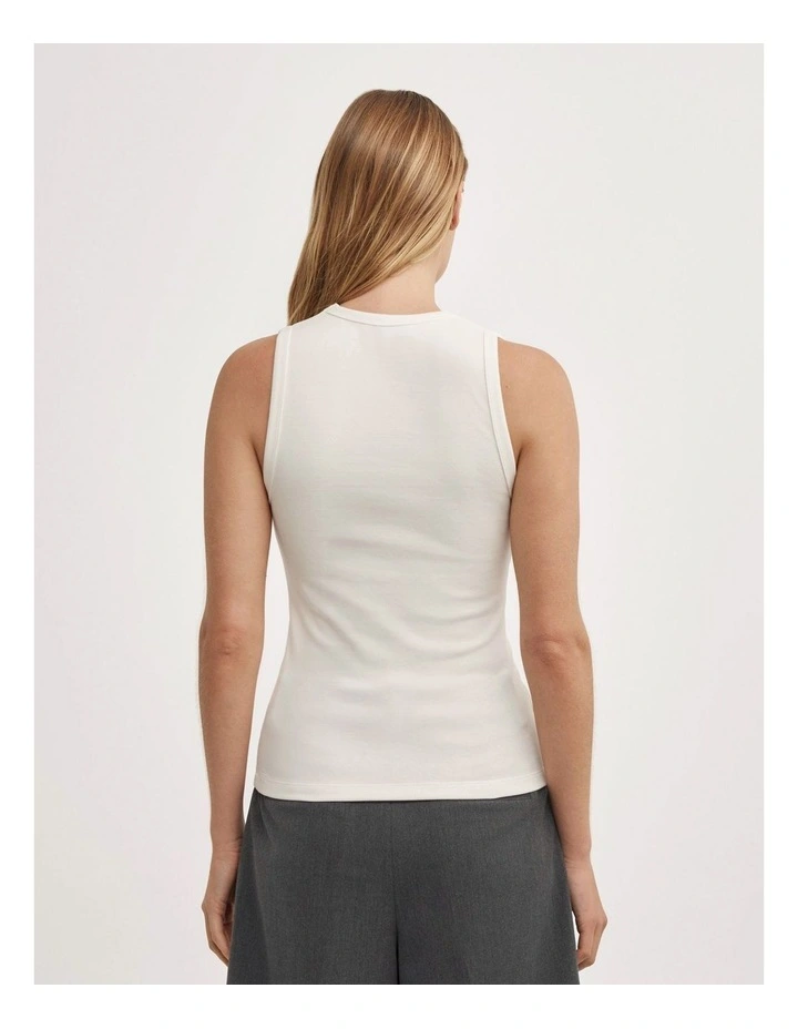 U-neck Tank Top in Fresh White image 5