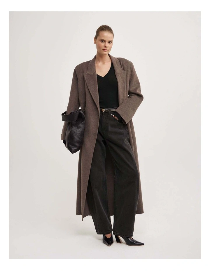 Fine V-neck Long-sleeve Top in Black image 4