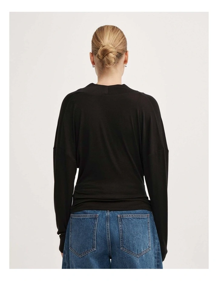 Multi Drape Top in Black image 6