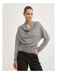 Multi Drape Top in Grey Marle