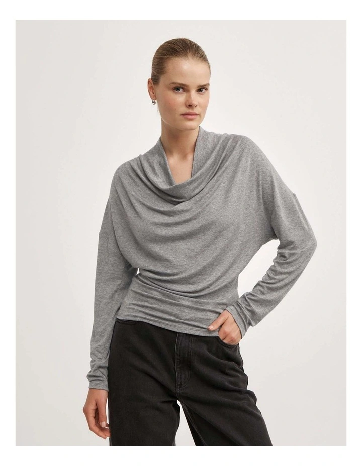 Multi Drape Top in Grey Marle image 1