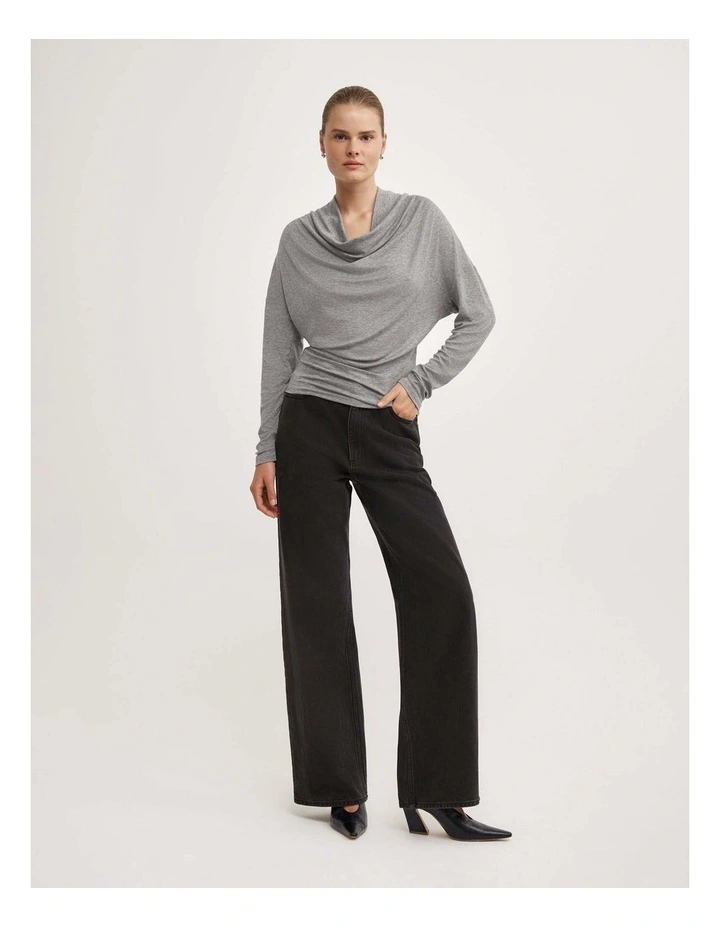 Multi Drape Top in Grey Marle image 4