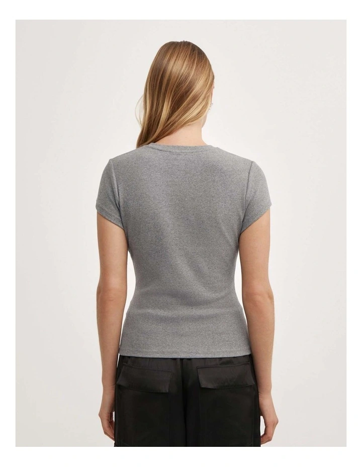 High V-neck T-shirt in Grey Marle image 5