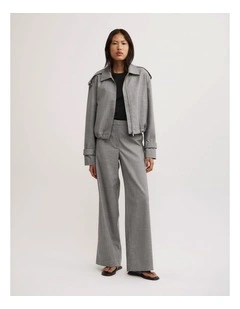 Flat Tailored Pant in Grey Cross Dye