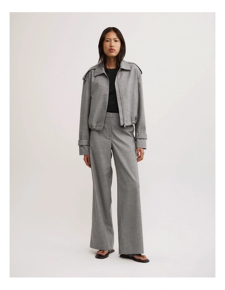 Flat Tailored Pant in Grey Cross Dye image 1