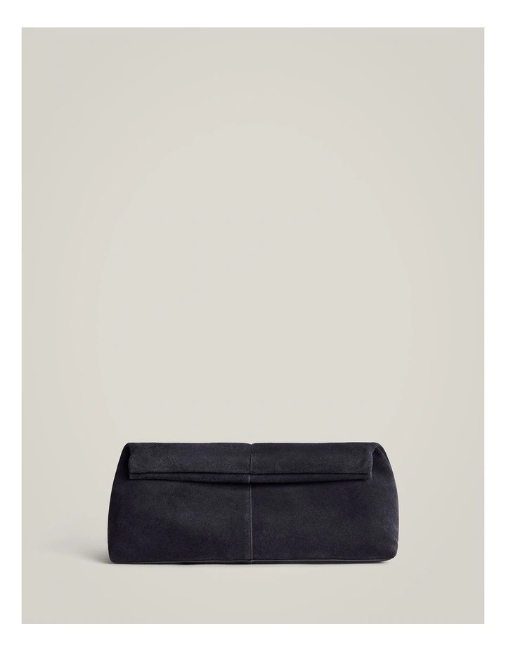Scarlett Leather Clutch in Navy image 1