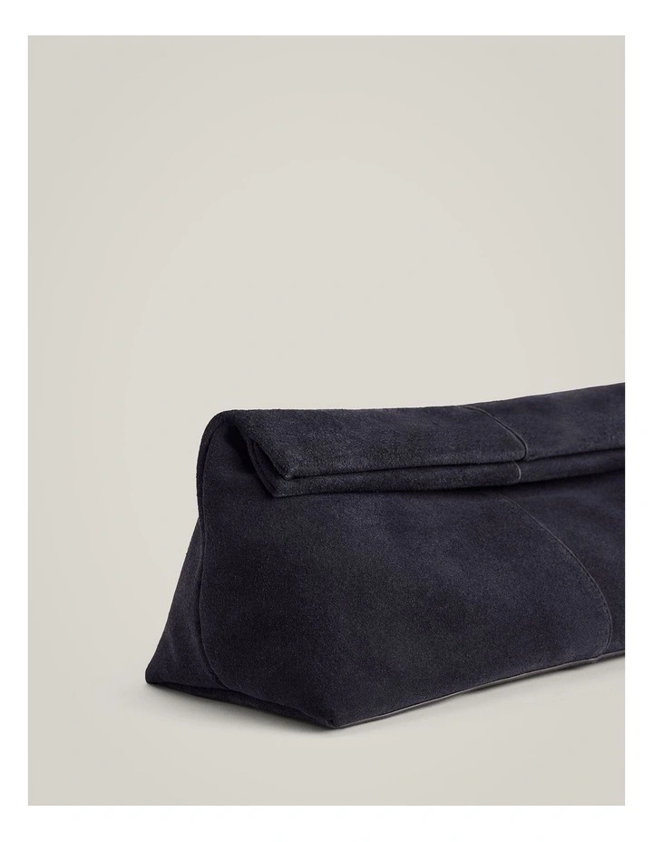 Scarlett Leather Clutch in Navy image 3