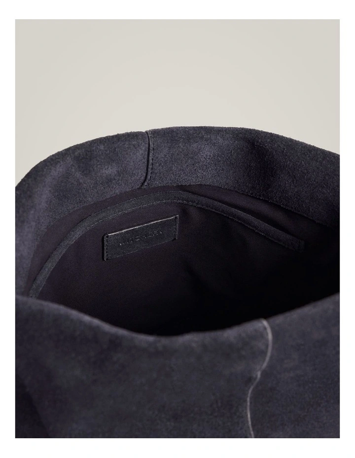 Scarlett Leather Clutch in Navy image 4