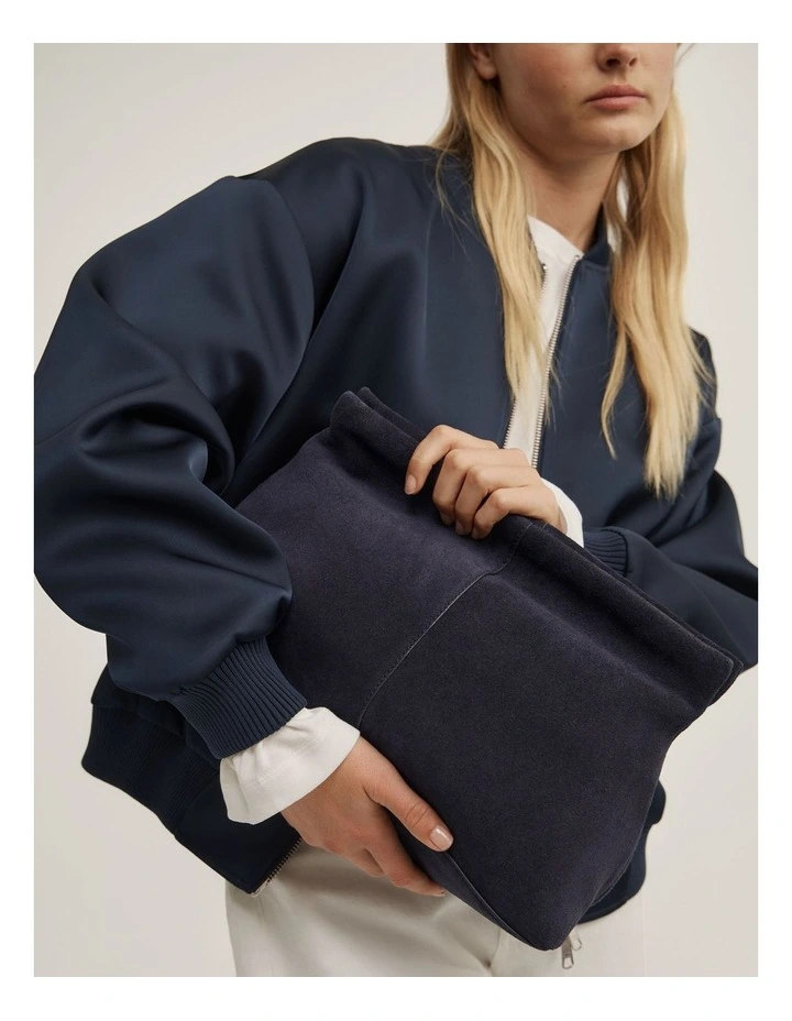 Scarlett Leather Clutch in Navy image 6