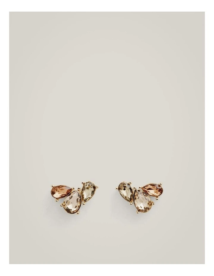 Greta Stud Earrings in Amber image 1