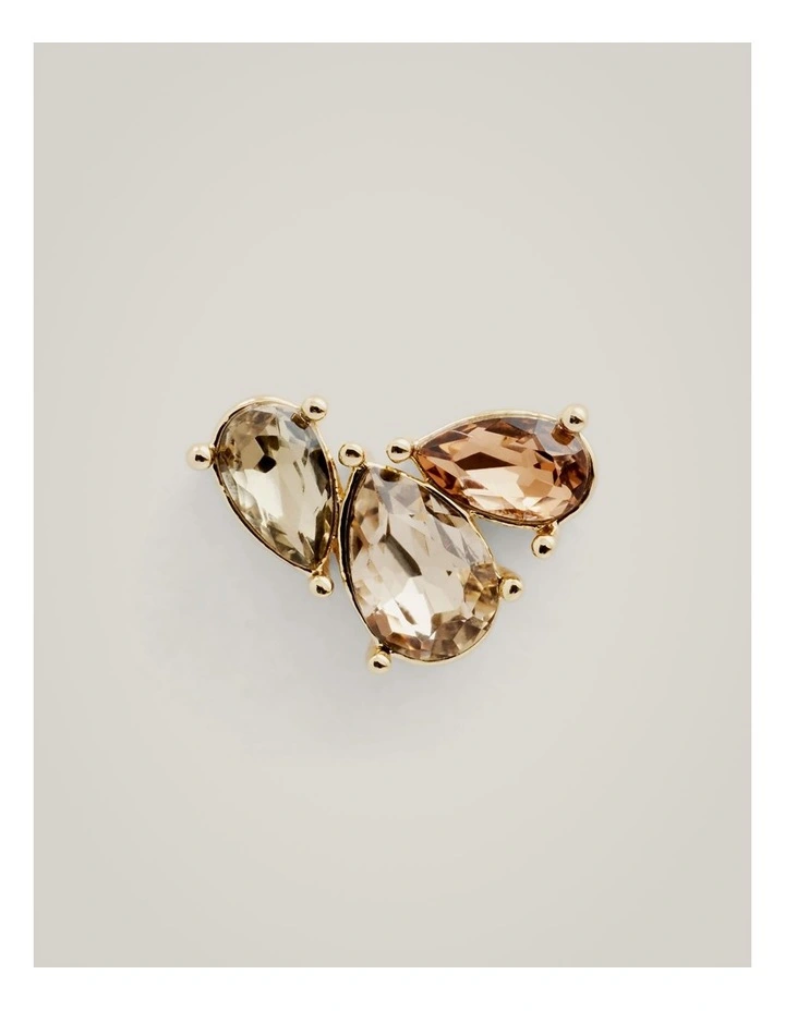 Greta Stud Earrings in Amber image 3