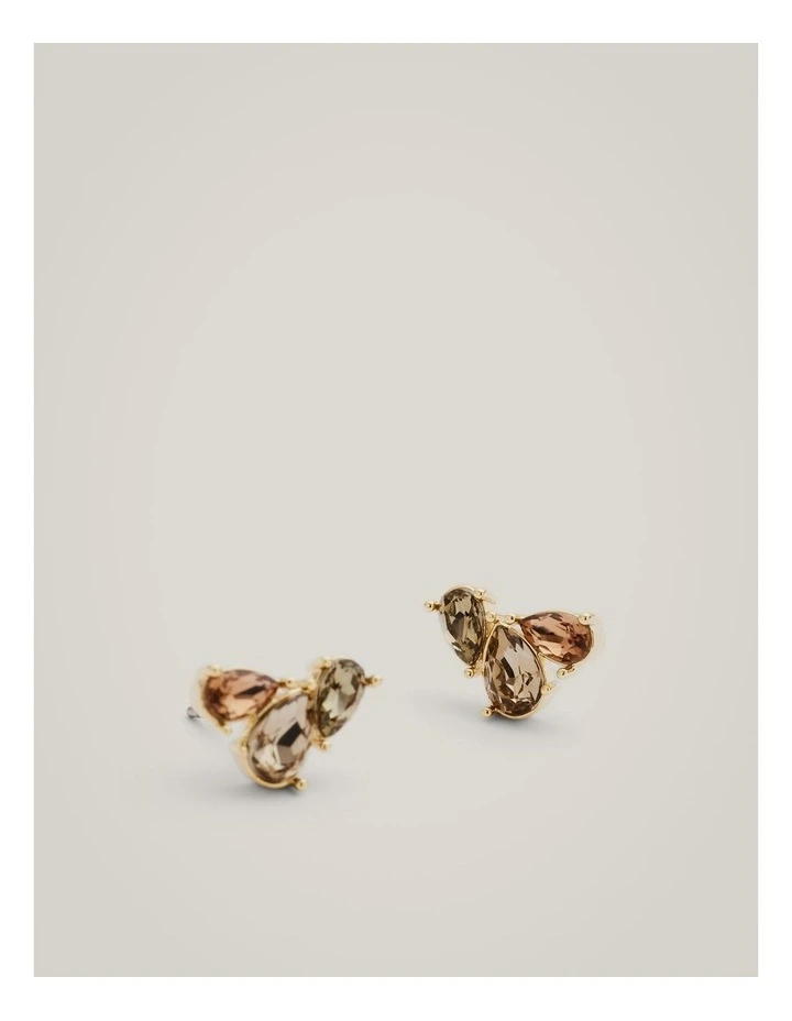 Greta Stud Earrings in Amber image 4