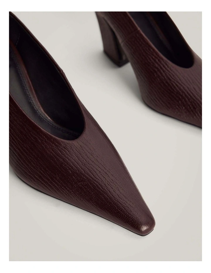 Avery Textured Heels in Fig image 4