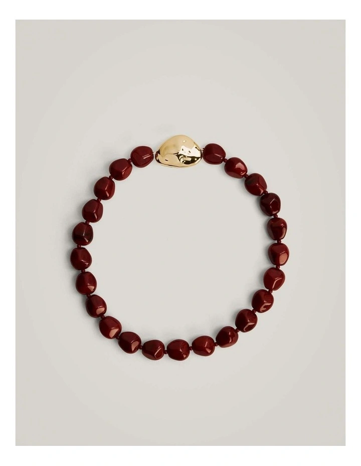 Olive Necklace in Deep Rust image 1
