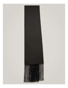 Lee Fringe Scarf in Black