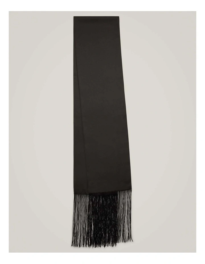 Lee Fringe Scarf in Black image 1