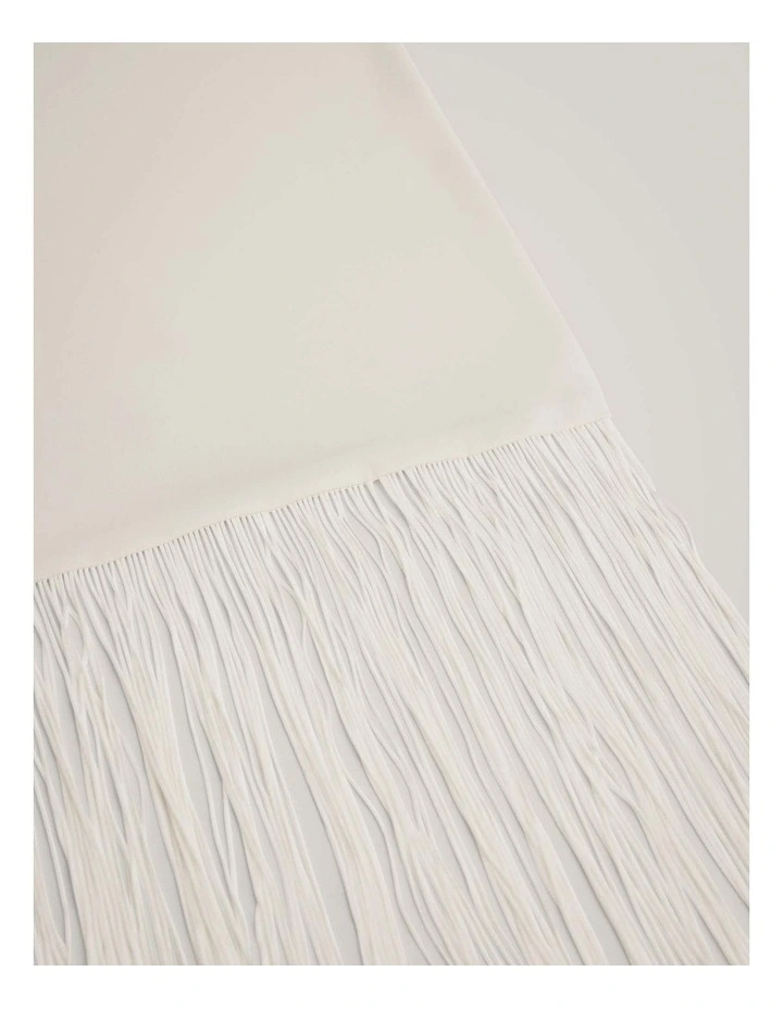 Lee Fringe Scarf in Chalk image 3